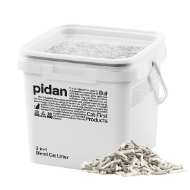 pidan　3in1ミックス猫砂　バケツタイプ　5.2kg3種類の猫砂ミックス（おから+ベントナイト+活性炭入りおから）猫用 砂 猫砂 ネコ砂 トイレ砂 オカラ ベントナイト 炭 天然素材 鉱物系 消臭 吸収 固まる 燃やせる サンド リター MIX 混合 ピダン バケツ