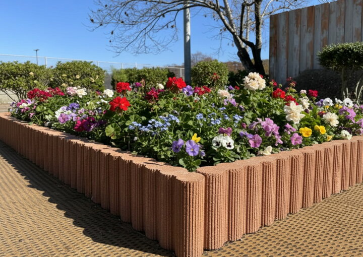 楽天市場】レンガ風 花壇 ブロック ラインオレンジ 5個セット 庭 花壇 