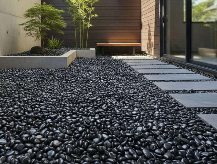 楽天市場】玉砂利 磨き 砂利 黒玉石 光沢 玉石 黒 中粒 約15mm−30mm 
