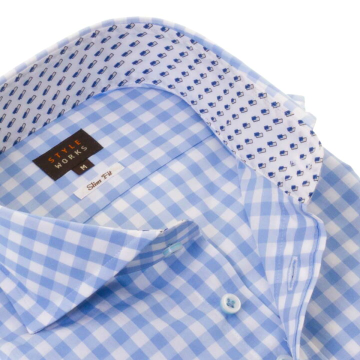 楽天市場】国産 綿100％長袖ドレスシャツ スリムフィット カッタウェイ  