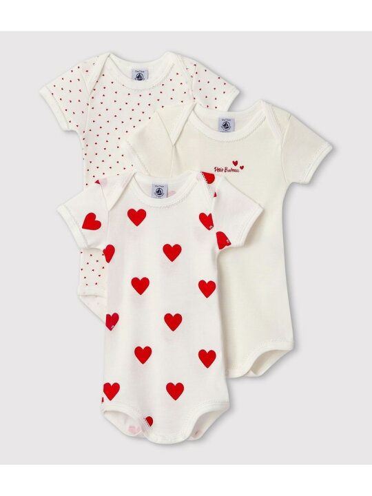 楽天市場】PETIT BATEAU ハートプリント半袖ボディ3枚組 プチバトー 