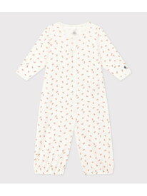 PETIT BATEAU プリント2ウェイロンパース プチバトー マタニティウェア・ベビー用品 ロンパース・カバーオール ホワイト【送料無料】