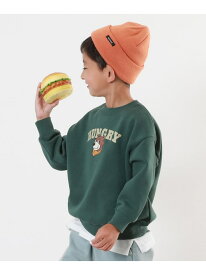 【SALE／31%OFF】devirock デビラボ プリント 裏起毛 BOXシルエット トレーナー デビロック トップス スウェット・トレーナー グリーン【RBA_E】