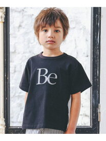 BeBe 【お揃い】ストライプ切替パッチロゴ半袖Tシャツ(90~150cm) ベベ オンライン ストア トップス カットソー・Tシャツ ブラック ホワイト【送料無料】