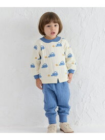 moimoln 【セットアップ】キャットキルト長袖トップス&無地パンツ モイモルン スーツ・フォーマル セットアップスーツ ブルー【送料無料】