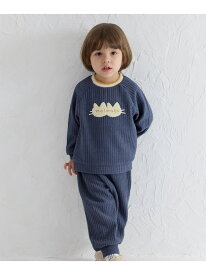 moimoln 【セットアップ】Wキャットリブ長袖トップス&パンツ モイモルン スーツ・フォーマル セットアップスーツ ブルー【送料無料】