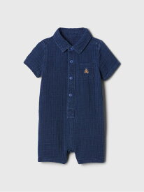 GAP (K)MFD GAUZE SHORTIE ギャップ マタニティウェア・ベビー用品 ロンパース・カバーオール ブルー