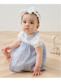 Sophie la girafe 小花柄ショートオール【日本製】 ナルミヤオンライン マタニティウェア・ベビー用品 ロンパース・カバーオール ピンク ブルー【送料無料】