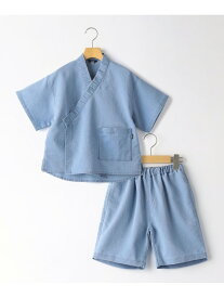 SHIPS KIDS SHIPS KIDS:90cm / デニム 甚平 シップス 着物・浴衣・和装小物 浴衣 ブルー【送料無料】