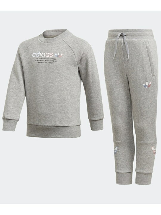 楽天市場 Adidas Originals アディカラー クルーセットアップ アディダスオリジナルス アディダス カットソー キッズカットソー グレー 送料無料 Rakuten Fashion Kids