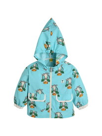 【SALE／50%OFF】moimoln 【ReReアイテム】アニマルモチーフプリントブルゾン モイモルン ジャケット・アウター ブルゾン・ジャンパー ブルー【RBA_E】