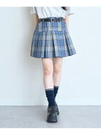 Lovetoxic 【イージーケア】ベルトつきチェックプリーツスカート ナルミヤオンライン スカート その他の…