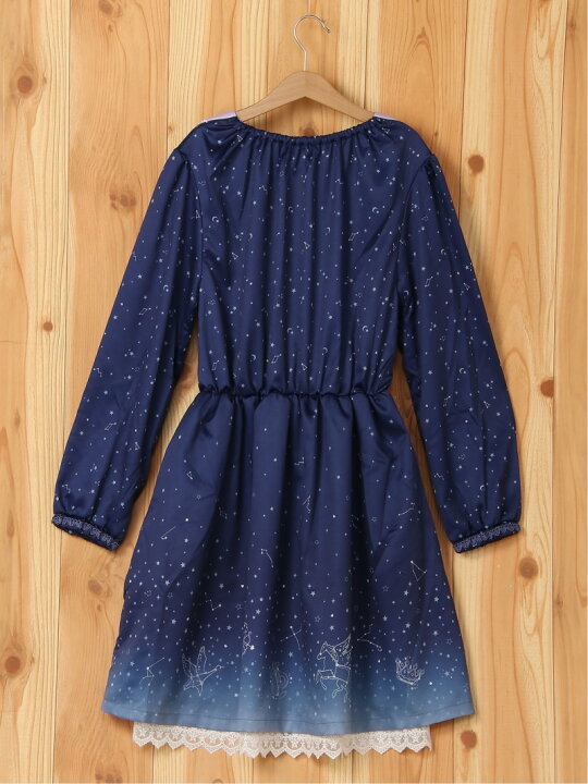 楽天市場 Sale 61 Off Axes Femme K 星座柄メルヘンop アクシーズファム ワンピース キッズワンピース ブルー ネイビー Rba E Rakuten Fashion Kids