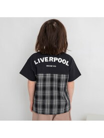 branshes 異素材切り替え半袖Tシャツ ブランシェス トップス カットソー・Tシャツ グレー ブラック ホワイト