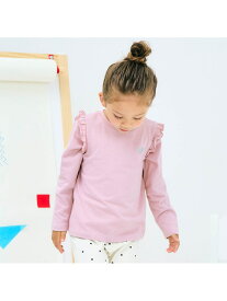 apres les cours ワンポイント肩フリルTシャツ｜7days Style エフオーオンラインストア トップス カットソー・Tシャツ ブラウン ホワイト ピンク パープル ネイビー ブルー