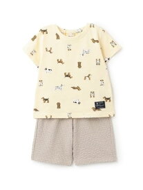 【SALE／30%OFF】petit main BOYS半袖パジャマ ナルミヤオンライン インナー・ルームウェア パジャマ ホワイト グリーン【RBA_E】