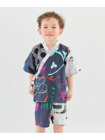 moimoln 【MOEMUSISAN X moimoln】BOYS甚平 モイモルン 着物・浴衣・和装小物 浴衣 オレンジ グレー イエロー【送料無料】