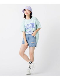 PINK-latte 【綿100%】カレッジロゴチュニックTシャツ ピンク ラテ トップス カットソー・Tシャツ ホワイト グレー グリーン ブルー