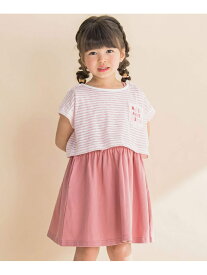 【SALE／5%OFF】Noeil aime BeBe ボーダーTシャツ&ノースリーブワンピースセット(90~130cm) ベベ オンライン ストア スーツ・フォーマル セットアップスーツ ネイビー ピンク【RBA_E】【送料無料】