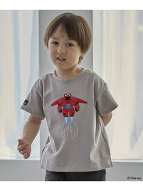 petit main 【Disney】【接触冷感】ベイマックス / アップリケTシャツ ナルミヤオンライン トップス カットソー・Tシャツ ホワイト グレー ピンク ブルー