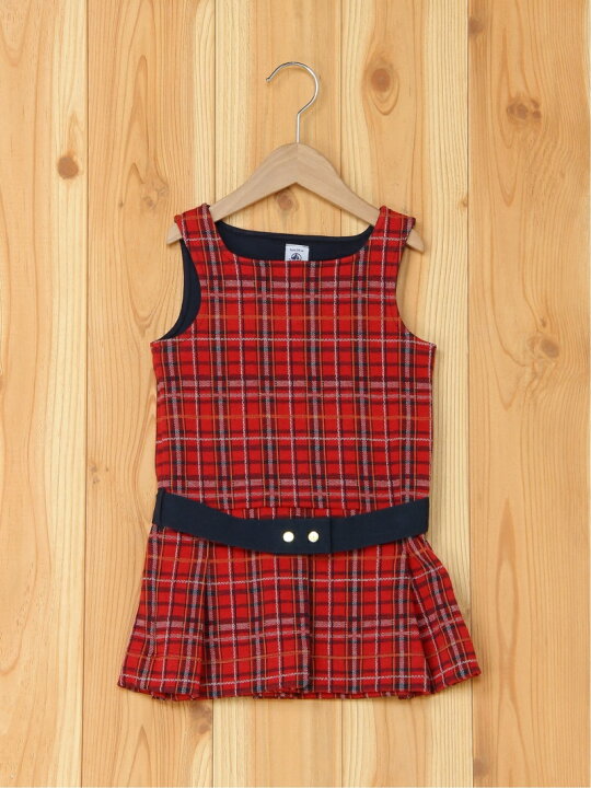 楽天市場 Sale 40 Off Petit Bateau K タータンチェックジャンパースカート プチバトー ワンピース キッズワンピース レッド Rba E 送料無料 Rakuten Fashion Kids