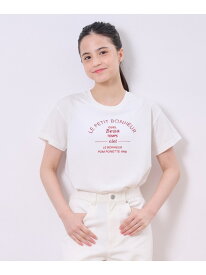 pom ponette junior 【接触冷感】【抗菌】カップつきロゴTシャツ ナルミヤオンライン トップス カットソー・Tシャツ ホワイト ブルー【送料無料】