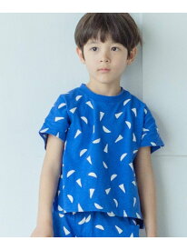 【SALE／50%OFF】THE SHOP TK 【110-150】セットアップ 総柄プリントトップス ザ ショップ ティーケー トップス カットソー・Tシャツ イエロー ブルー【RBA_E】