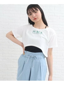 【SALE／50%OFF】PINK-latte 【2点SET】短丈Tシャツ+キャミソールSET ピンク ラテ トップス アンサンブル ホワイト レッド ブルー【RBA_E】