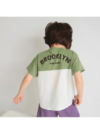 branshes 【プチプラ・吸水速乾】配色切り替え半袖Tシャツ ブランシェス トップス カットソー・Tシャツ ピンク カーキグリーン グレー イエロー