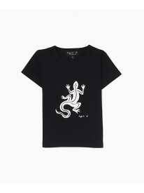 agnes b. ENFANT キッズ アイコニック コットン 半袖 Tシャツ "Lezard" アニエスベー トップス カットソー・Tシャツ ブラック【送料無料】