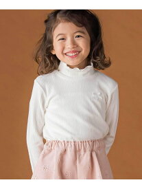 BeBe Petits Pois Vert 【店舗限定】起毛リブハイネック折り返しトップス(95~160cm) ベベ オンライン ストア トップス カットソー・Tシャツ ブラック ホワイト【送料無料】
