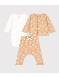 【SALE／20%OFF】PETIT BATEAU スウェットプリント3点セット プチバトー マタニティウェア・ベビー用品 ロンパース・カバーオール【RBA_E】【送料無料】