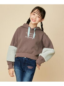 【SALE／50%OFF】JENNI love 裏起毛フリルリブショート丈パーカー ジェニィオンラインショップ トップス パーカー・フーディー パープル ブラウン ブラック【RBA_E】