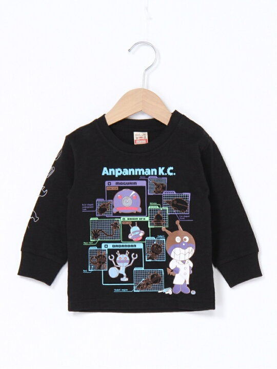 楽天市場 Anpanman Kids Collection Apkc K バイキンメカ柄長袖tシャツ アンパンマンキッズコレクション トップス その他のトップス ブラック グレー 送料無料 Rakuten Fashion Kids