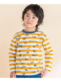 Noeil aime BeBe ボーダークルマプリントTシャツ(80~120cm) ベベ オンライン ストア トップス カットソー・Tシャツ イエロー ブルー