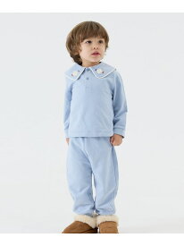 moimoln 【セットアップ】ダイヤ柄長袖トップス&パンツ モイモルン スーツ・フォーマル セットアップスーツ ブルー【送料無料】