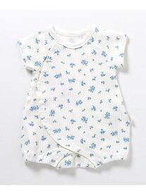 【SALE／25%OFF】apres les cours リブ総柄ロンパス エフオーオンラインストア マタニティウェア・ベビー用品 ロンパース・カバーオール ピンク イエロー ホワイト グリーン【RBA_E】