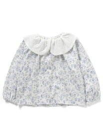 Boribon ナインチェ・プチフルールラッフルカラー総柄Tシャツ エフオーオンラインストア トップス カットソー・Tシャツ ブルー レッド