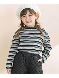 BeBe マルチボーダーリブハイネックニット(90~150cm) ベベ オンライン ストア トップス ニット イエロー ブラック【送料無料】