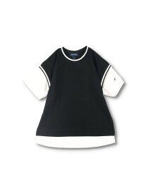 NAUTICA 【NAUTICA/ノーティカ】ベストレイヤード風半袖Tシャツ ブランシェス トップス カットソー・Tシャツ ブラック グリーン