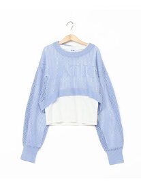 【SALE／55%OFF】Lovetoxic 【LTXC】【インナー付】メッシュニット ナルミヤオンライン トップス ニット グリーン ホワイト ブラック ブルー【RBA_E】