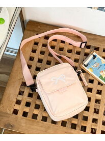 lulu noix lulu noix/(K)リボンショルダーバッグ ミニョントレフル ルームヨンマルサンセレクティッド バッグ ショルダーバッグ ホワイト ベージュ ブルー ピンク ブラック