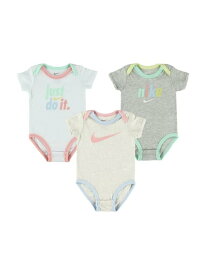 NIKE ベビー(55-70cm) セット商品 NIKE(ナイキ) NKN 3 PACK BODYSUIT ルーキーユーエスエー トップス その他のトップス グレー