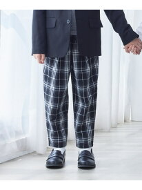 COMME CA ISM チェック テーパードパンツ コムサイズム パンツ スラックス・ドレスパンツ ブラック