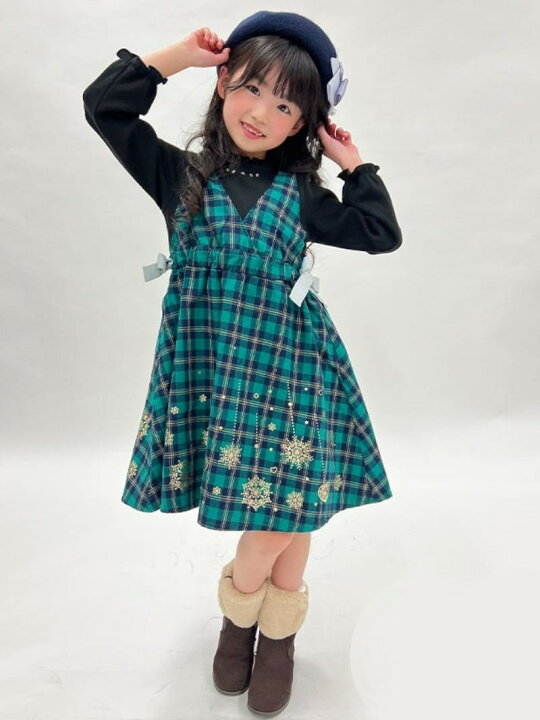 楽天市場】【SALE／20%OFF】axes femme kids チェック*箔pt重ね着風OP  