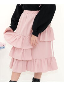 【SALE／55%OFF】子供服 Bee ラインフレアスカート アシンメトリー フリル 子供服 キッズ 女の子 Bee カンコクコドモフク ビー スカート その他のスカート パープル ホワイト ブラック ピンク【RBA_E】