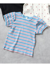 apres les cours WEB限定 スクエアネックパフスリーブTシャツ エフオーオンラインストア トップス カットソー・Tシャツ ブラック レッド ホワイト