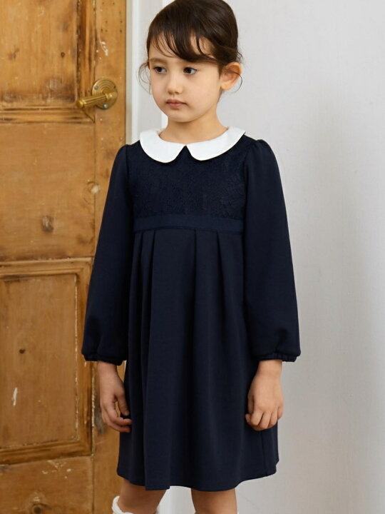 楽天市場 United Arrows Green Label Relaxing ポンチ襟付きワンピース ユナイテッドアローズ グリーンレーベルリラクシング ワンピース キッズワンピース ネイビー 送料無料 Rakuten Fashion Kids