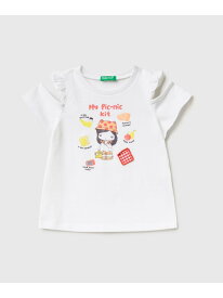 【SALE／62%OFF】BENETTON (UNITED COLORS OF BENETTON.) (K)キッズオープンショルダー半袖Tシャツ・カットソーG ベネトン(ユナイテッド カラーズ オブ ベネトン) トップス カットソー・Tシャツ ホワイト【RBA_E】