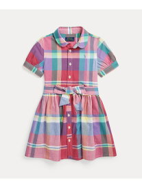 POLO RALPH LAUREN (ガールズ 2才~6才)コットン マドラス シャツドレス ラルフローレン ワンピース・ドレス ワンピース レッド【送料無料】